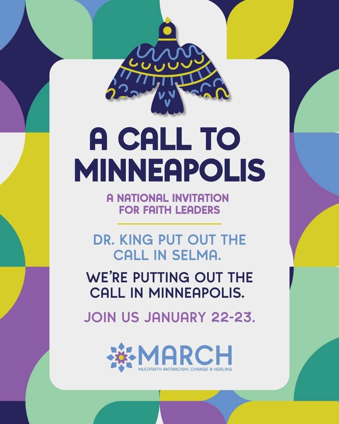 Invitation for Faith Leaders to Minneapolis, Jan&nbsp;22-23