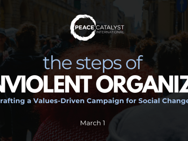 The Steps of Nonviolent Organizing: Crafting a Values-Driven Campaign for Social Change, 3/1 @ 3-6 pm&nbsp;ET